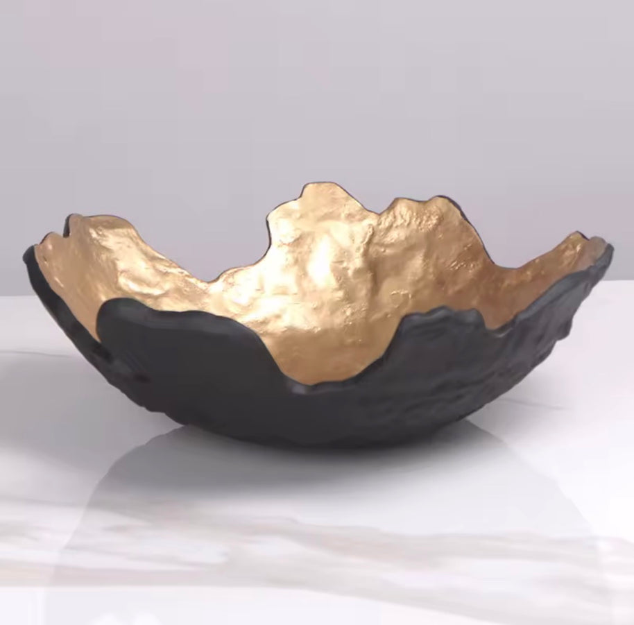 Golden slate bowl