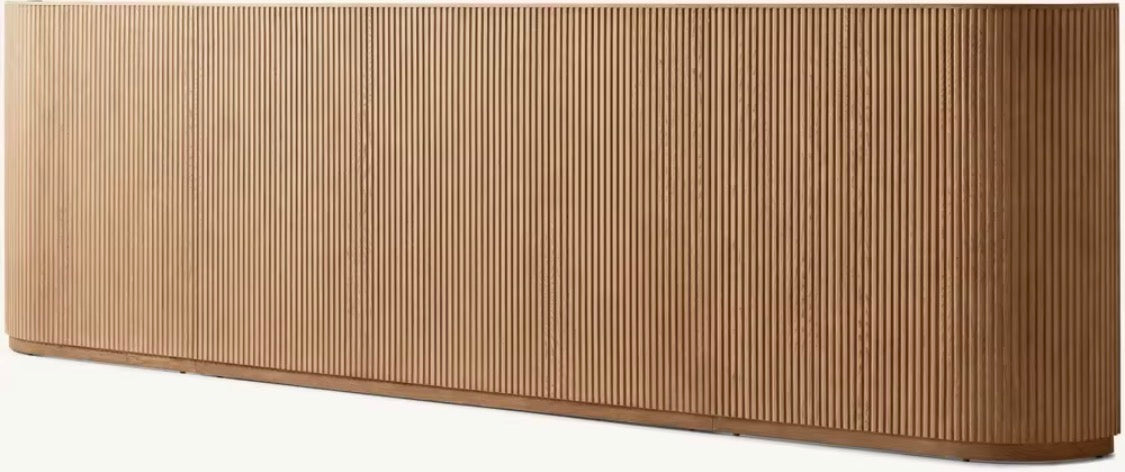 Fluted wooden Bed Set