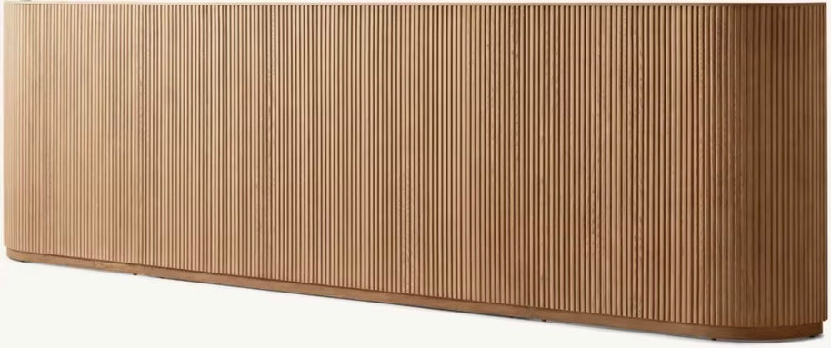 Fluted wooden Bed Set