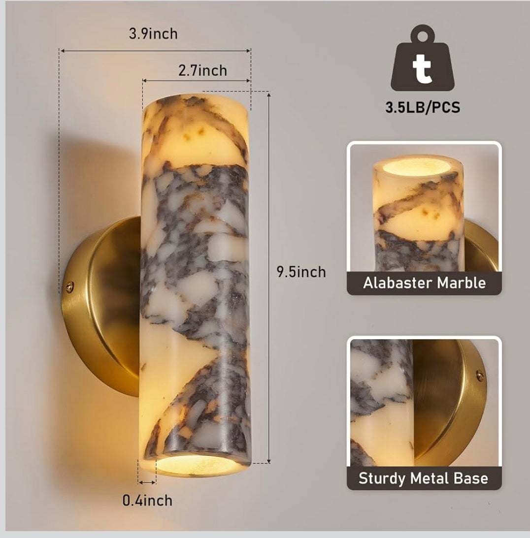 Alabaster Marble Wall light set (2pack)