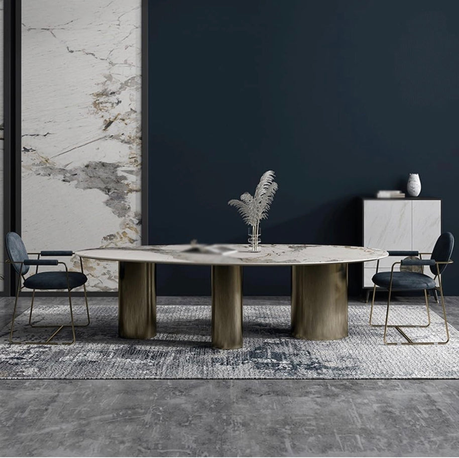 Zuri marble Slate dining table