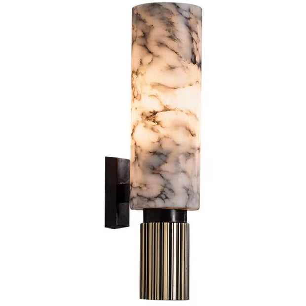 Cylindrical Copper Alabaster Wall Sconce set