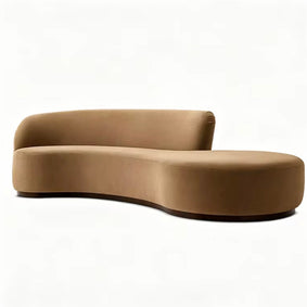 Curved velvet chaise