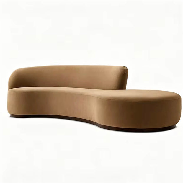 Curved velvet chaise