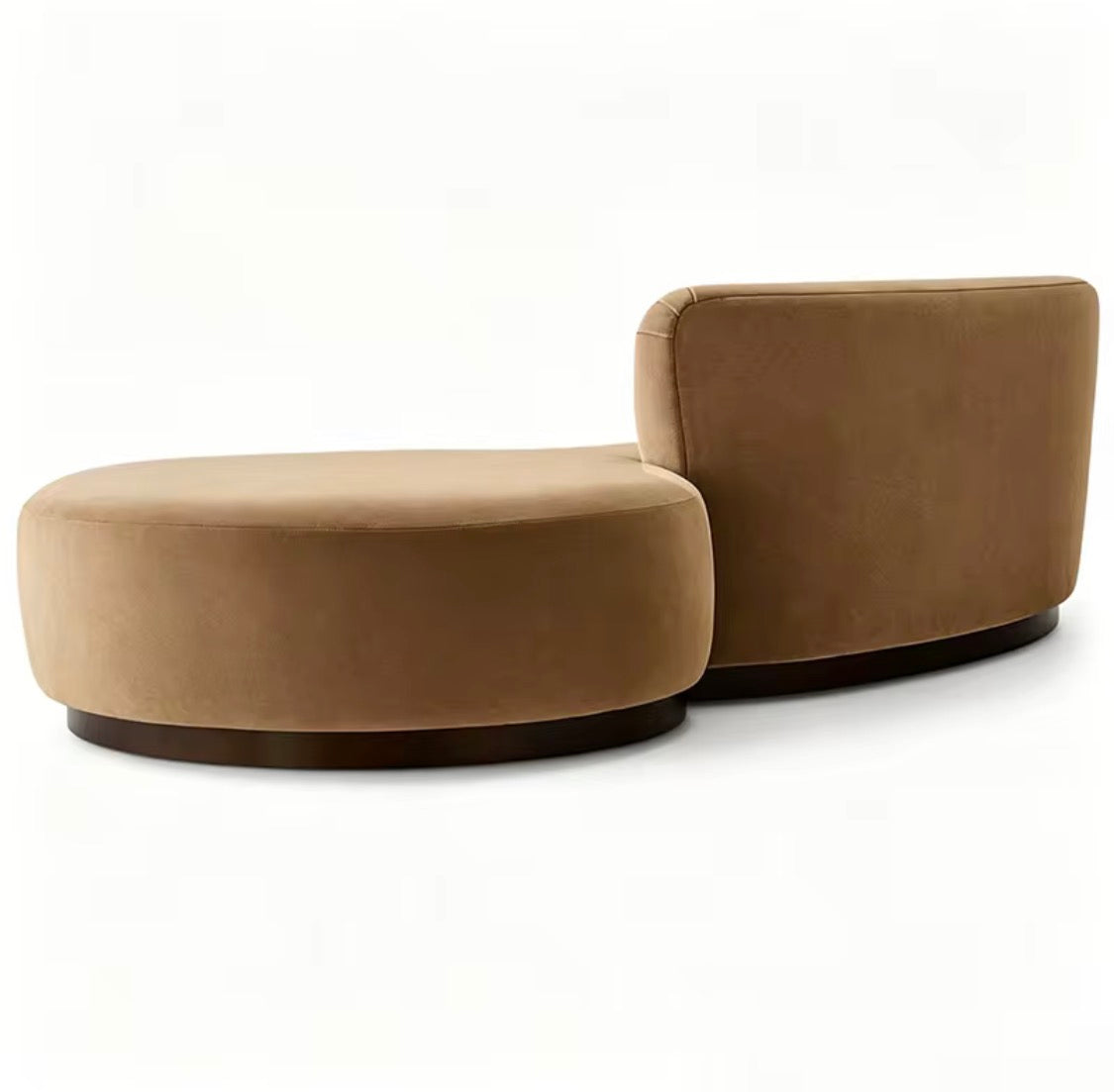 Curved velvet chaise