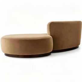 Curved velvet chaise